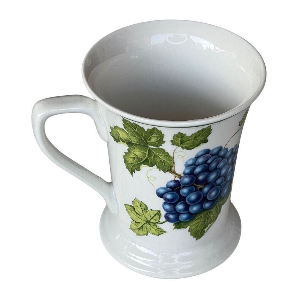 American Atelier Vineyard 5039 White Porcelain Leaves & Grapes Tableware Tea Cup - Picture 3 of 7